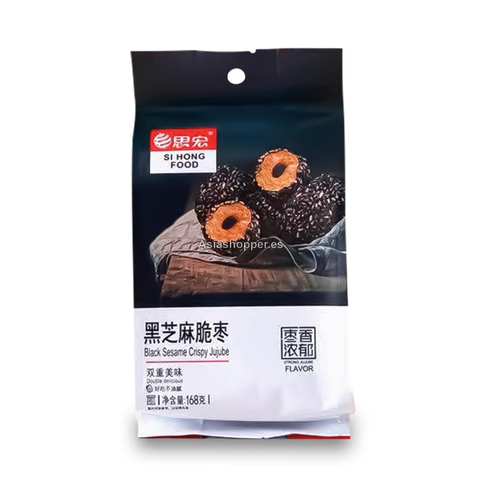 Jujube Crujiente Cubierto de Sésamo Negro 168g