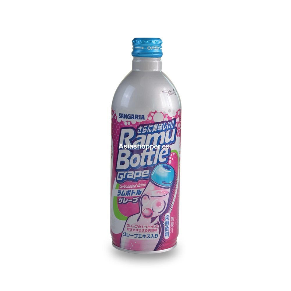Bebida Soda Ramune Bottle Sabor a Uva 500ml