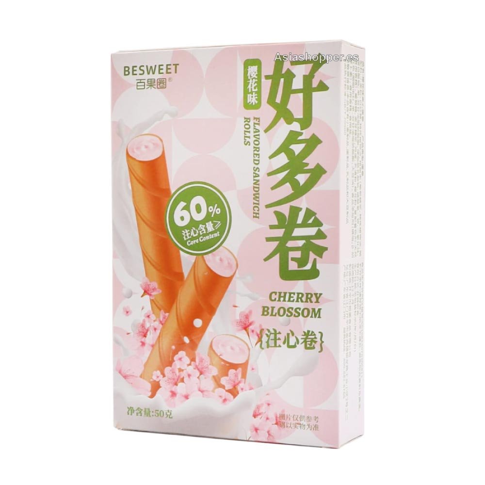 Barquillo Relleno Sabor Sakura 50g BESWEET
