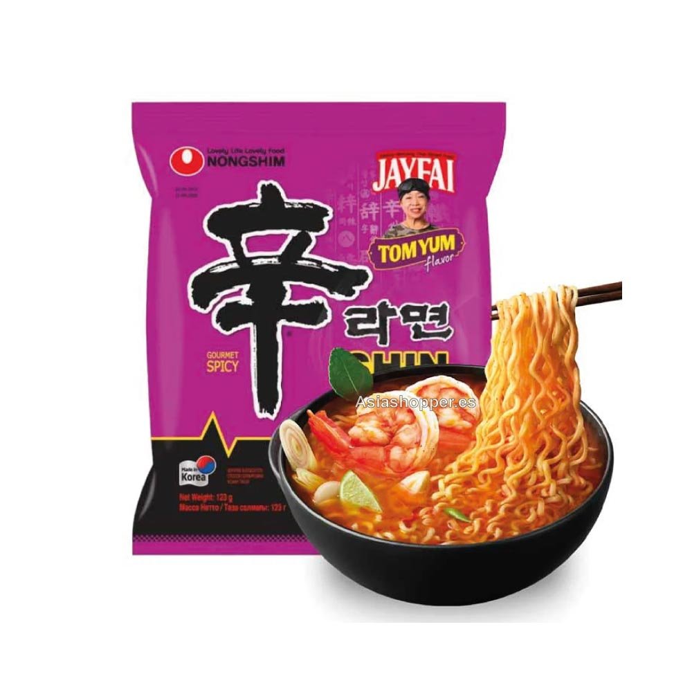 Shin Ramen Tom Yum Picante Morado 120g NONGSHIM